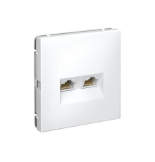 Розетка компьютерная 2-м ArtGallery RJ45 + RJ45 кат.5E механизм лотос SE GAL001385