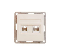 Розетка компьютерная 2-м СП W59 RJ45 кат.5E механизм сл. кость SE RSI-251KK5E-2-86