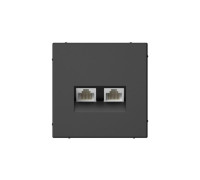 Розетка компьютерная 2-м ArtGallery RJ45 + RJ45 кат.5E механизм базальт SE GAL001485