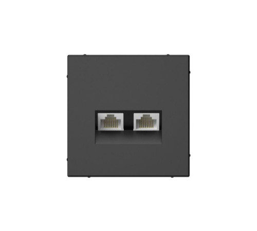 Розетка компьютерная 2-м ArtGallery RJ45 + RJ45 кат.5E механизм базальт SE GAL001485