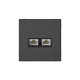 Розетка компьютерная 2-м ArtGallery RJ45 + RJ45 кат.5E механизм базальт SE GAL001485