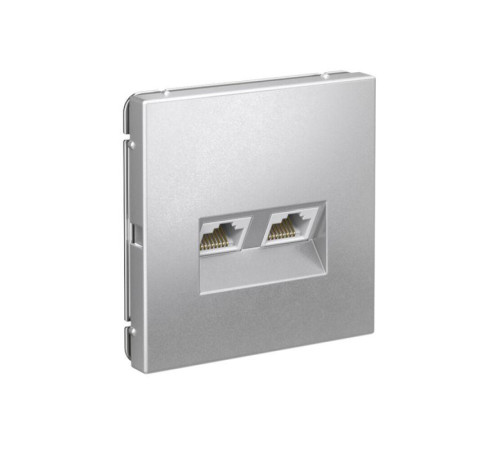 Розетка компьютерная 2-м ArtGallery RJ45 + RJ45 кат.5E механизм алюм. SE GAL000385