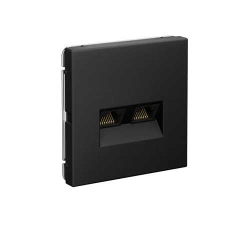 Розетка компьютерная 2-м ArtGallery RJ45 + RJ45 кат.5E механизм карбон SE GAL001085