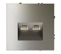 Розетка компьютерная 2-м СП S70 RJ45 + RJ45 кат.6 механизм шелк Voltum VLS060204