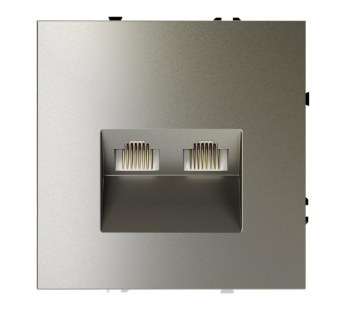 Розетка компьютерная 2-м СП S70 RJ45 + RJ45 кат.6 механизм шелк Voltum VLS060204