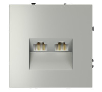Розетка компьютерная 2-м СП S70 RJ45 + RJ45 кат.6 механизм сталь Voltum VLS060205