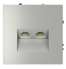 Розетка компьютерная 2-м СП S70 RJ45 + RJ45 кат.6 механизм сталь Voltum VLS060205