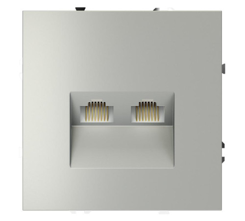 Розетка компьютерная 2-м СП S70 RJ45 + RJ45 кат.6 механизм сталь Voltum VLS060205
