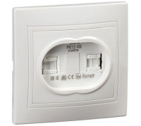 Розетка компьютерная 2-м СП Кварта РК12-КБ бел. IEK KV-K20-K01