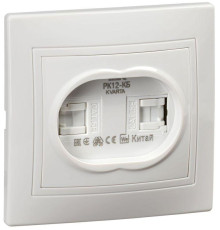Розетка компьютерная 2-м СП Кварта РК12-КБ бел. IEK KV-K20-K01