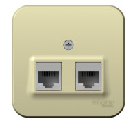 Розетка компьютерная 2-м ОП Blanca RJ45 кат.5E с изолир. пластиной беж. SE BLNIA045457