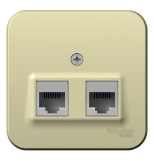 Розетка компьютерная 2-м ОП Blanca RJ45 кат.5E с изолир. пластиной беж. SE BLNIA045457