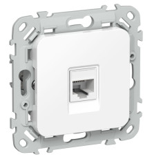 Розетка компьютерная СП FLITE РК6-1-0-ФлБ RJ45 кат.6 UTP механизм бел. IEK FI-K12-2-K01