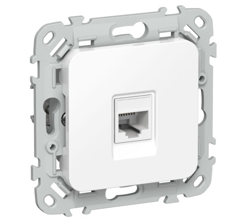 Розетка компьютерная СП FLITE РК6-1-0-ФлБ RJ45 кат.6 UTP механизм бел. IEK FI-K12-2-K01