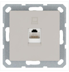 Розетка компьютерная 1-м RJ45 IP20 кат. 5E механизм тауп Jasmart G6105T
