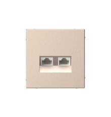 Розетка компьютерная 2-м ArtGallery RJ45 + RJ45 кат.5E механизм песочн. SE GAL001285