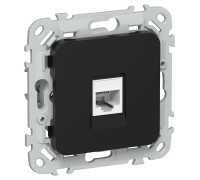 Розетка компьютерная СП FLITE РК6-1-0-ФлЧ RJ45 кат.6 UTP механизм черн. IEK FI-K12-2-K02
