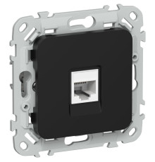 Розетка компьютерная СП FLITE РК6-1-0-ФлЧ RJ45 кат.6 UTP механизм черн. IEK FI-K12-2-K02