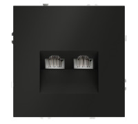 Розетка компьютерная 2-м СП S70 RJ45 + RJ45 кат.6 механизм черн. матов. Voltum VLS060208