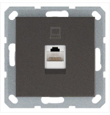 Розетка компьютерная 1-м RJ45 IP20 кат. 5E механизм мокко Jasmart G6105Z