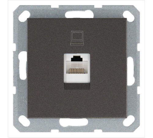 Розетка компьютерная 1-м RJ45 IP20 кат. 5E механизм мокко Jasmart G6105Z