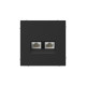Розетка компьютерная 2-м ArtGallery RJ45 + RJ45 кат.5E механизм карбон SE GAL001085
