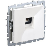 Розетка компьютерная СП RJ45 кат.5E BRITE РК10-БрБ бел. IEK BR-K10-1-K01