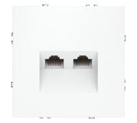 Розетка компьютерная 2-м СП S70 RJ45 + RJ45 кат.6 механизм бел. матов. Voltum VLS060202