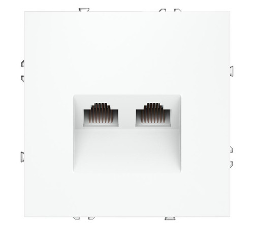 Розетка компьютерная 2-м СП S70 RJ45 + RJ45 кат.6 механизм бел. матов. Voltum VLS060202