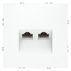 Розетка компьютерная 2-м СП S70 RJ45 + RJ45 кат.6 механизм бел. матов. Voltum VLS060202