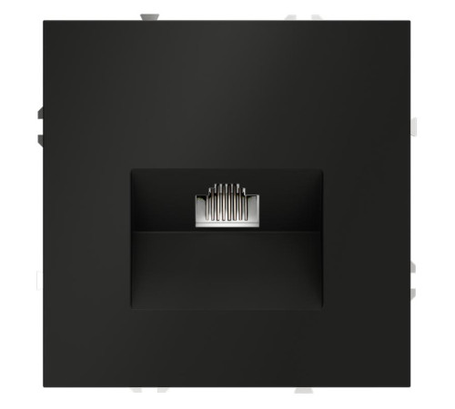 Розетка компьютерная 1-м СП S70 RJ45 кат.6 механизм черн. матов. Voltum VLS060108