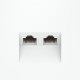 Розетка компьютерная 2-м СП S70 RJ45 + RJ45 кат.6 механизм бел. матов. Voltum VLS060202