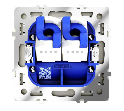 Розетка компьютерная 2-м СП S70 RJ45 + RJ45 кат.6 механизм шелк Voltum VLS060204