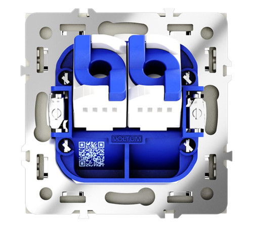 Розетка компьютерная 2-м СП S70 RJ45 + RJ45 кат.6 механизм сталь Voltum VLS060205