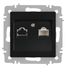Розетка Accent 6-303-05 информационная RJ45 IP20 СУ антрацит Intro Б0063634