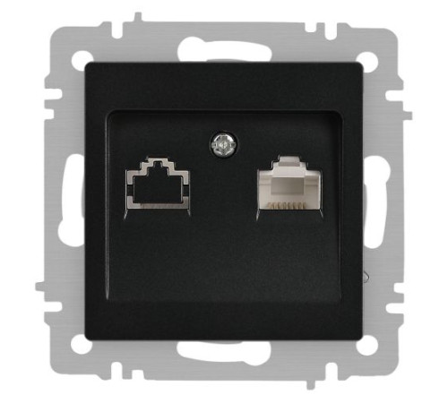 Розетка Accent 6-303-05 информационная RJ45 IP20 СУ антрацит Intro Б0063634