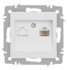 Розетка Accent 6-303-01М информационная RJ45 IP20 СУ бел. матов. Intro Б0063625