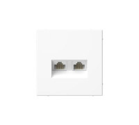 Розетка компьютерная 2-м ArtGallery RJ45 + RJ45 кат.5E механизм бел. SE GAL000185