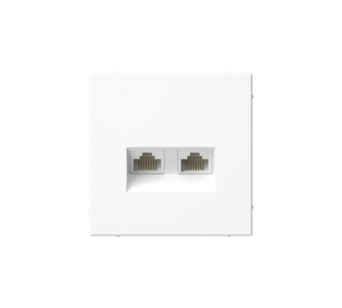 Розетка компьютерная 2-м ArtGallery RJ45 + RJ45 кат.5E механизм бел. SE GAL000185