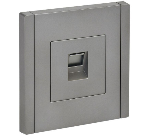 Розетка компьютерная RJ45 кат.5E FORTE&PIANO FP532 сталь IEK FP-K10-1-K46