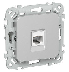 Розетка компьютерная СП FLITE РК5е-1-0-ФлА RJ45 кат.5E UTP механизм алюм. IEK FI-K12-1-K47
