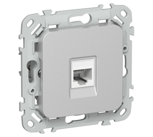 Розетка компьютерная СП FLITE РК5е-1-0-ФлА RJ45 кат.5E UTP механизм алюм. IEK FI-K12-1-K47