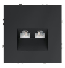 Розетка компьютерная 2-м СП S70 RJ45 + RJ45 кат.6 механизм графит Voltum VLS060207