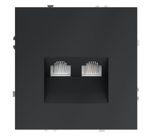 Розетка компьютерная 2-м СП S70 RJ45 + RJ45 кат.6 механизм графит Voltum VLS060207