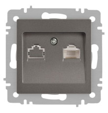 Розетка Accent 6-303-09 информационная RJ45 IP20 СУ титан Intro Б0063642