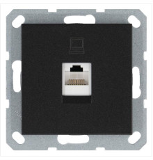 Розетка компьютерная 1-м RJ45 IP20 кат. 5E механизм антрацит Jasmart G6105B