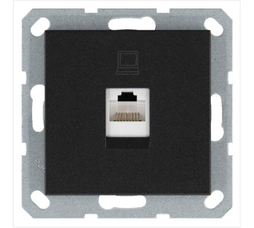 Розетка компьютерная 1-м RJ45 IP20 кат. 5E механизм антрацит Jasmart G6105B