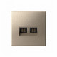 Розетка компьютерная 2-м ArtGallery RJ45 + RJ45 кат.5E механизм шампань SE GAL000585
