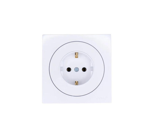 Розетка 1-м OSEN IP20 с заземл. ПБТ бел. LEZARD 743-0288-122B