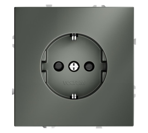 Розетка 1-м СП S70 16А с заземл. защ. шторки механизм титан Voltum VLS040206